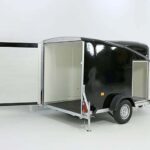 Debon Reboque fechado Cargo 1300 Vollpoly 150x290cm H:160cm, Porta, preto-Novo