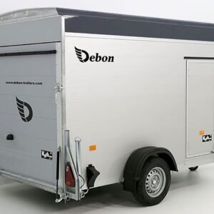 Debon Reboque fechado C300 148x295cm H:190cm 1,3t Alu, Polybug, Porta, gris-Novo