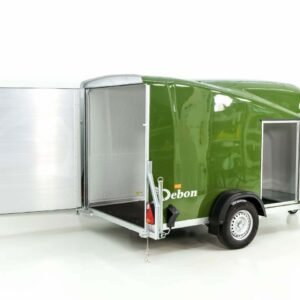 Debon Reboque fechado Cargo 1300 Vollpoly 150x290cm H:160cm, Porta, verde oliva-Novo