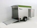 Debon Reboque fechado C300 148x295cm H:190cm 1,3t Alu, Polybug, Porta, verde oliva-Novo