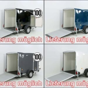 Debon Reboque fechado Cargo 1300 Vollpoly 150x290cm H:160cm, Porta-Novo