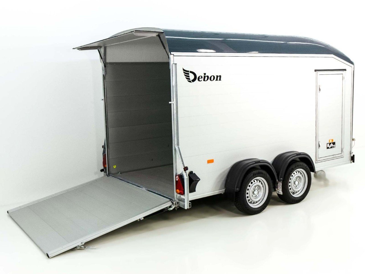 Debon Reboque fechado Roadster C700 179×378 Altura:201cm 2,6t, Alu, Polybug, Porta, gris-Novo