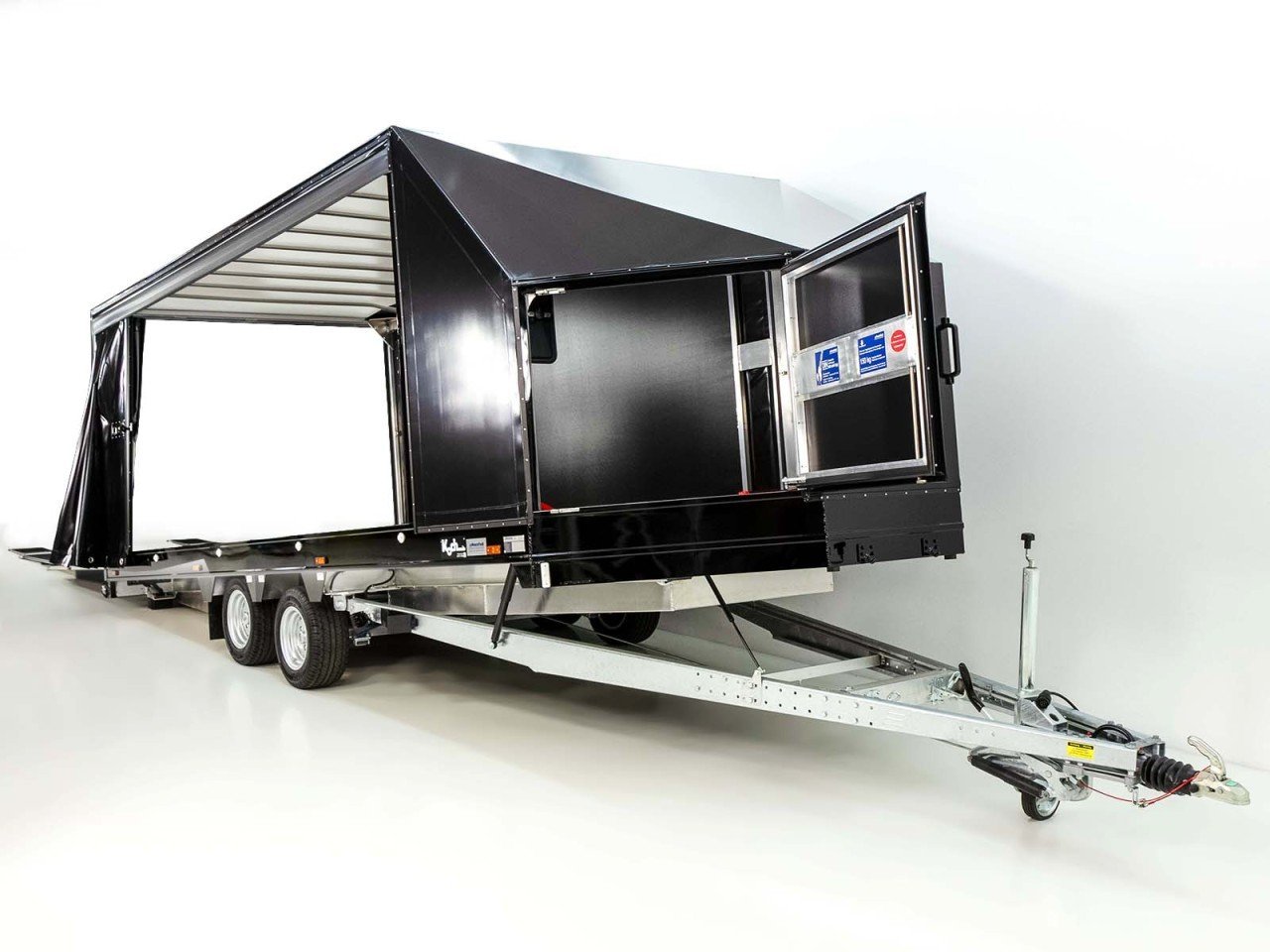 Moetefindt Reboque para transporte de coches Lona FTP235 235×550 3,5t H:180cm-Luz de marcha-atrás-Câmara de marcha-atrás--Novo