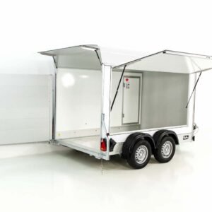 Debon Reboque fechado C500 Sandwich 164x300cm H:200cm 2,0t-Alu-Polybug-Porta-branco-Novo
