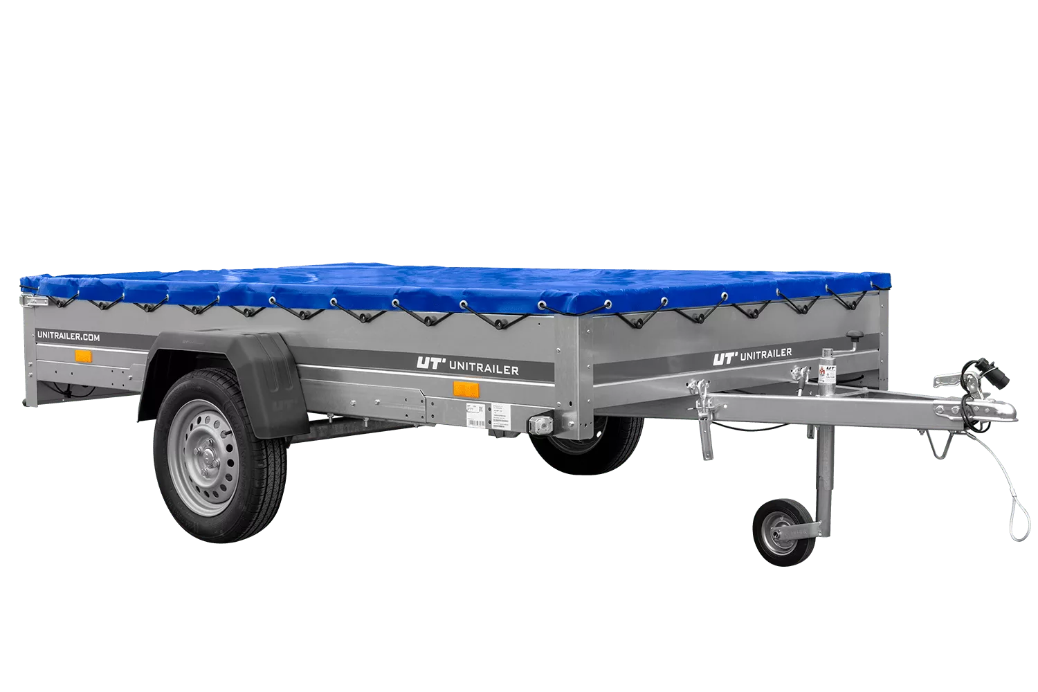 Reboque de um eixo 264×150 UNITRAILER GARDEN 265 KIPP com um Suporte de lona plana e lona azul-Novo - Image 3
