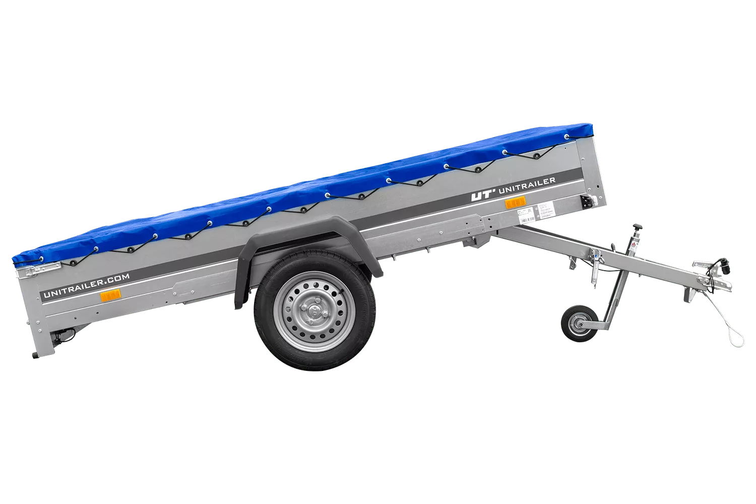 Reboque de um eixo 264×150 UNITRAILER GARDEN 265 KIPP com um Suporte de lona plana e lona azul-Novo - Image 6