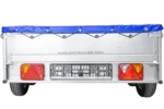 Garden Trailer 264/2 Kipp Com Roda jockey, Suporte de lona e Lona azul plana-Novo - Image 7