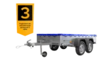 Garden Trailer 264/2 Kipp Com Roda jockey, Suporte de lona e Lona azul plana-Novo - Image 2