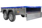 Garden Trailer 264/2 Kipp Com Roda jockey, Suporte de lona e Lona azul plana-Novo - Image 6
