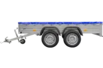 Garden Trailer 264/2 Kipp Com Roda jockey, Suporte de lona e Lona azul plana-Novo - Image 5