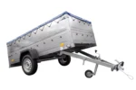 Grande Reboque 750 kg Garden Trailer 264 KIPP com Suplemento lateral [adicional 40 cm], Roda jockey e lona azul plana-Novo