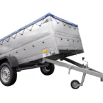Grande Reboque 750 kg Garden Trailer 264 KIPP com Suplemento lateral [adicional 40 cm], Roda jockey e lona azul plana-Novo